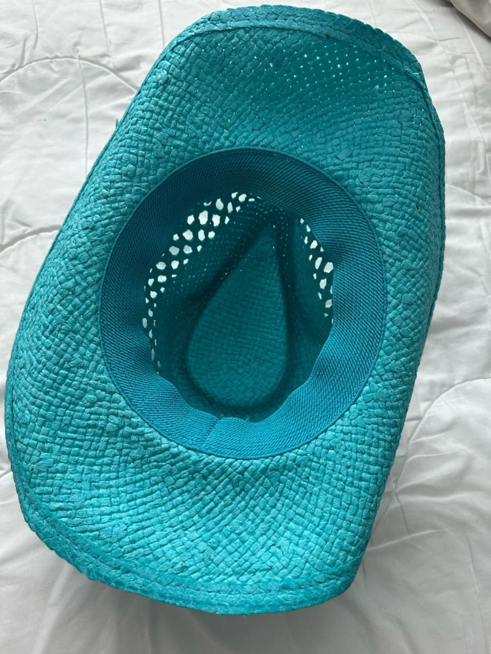 Straw Cowboy Hat - Blue